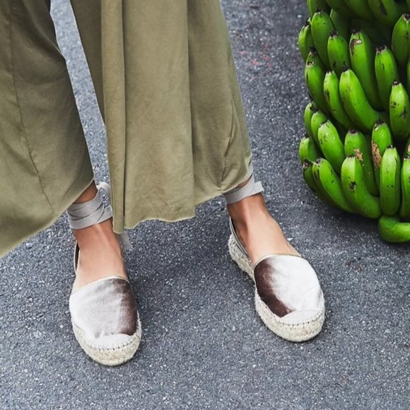 Free People Paradise Espadrille Taupe Velvet 39 Euro - Picture 1 of 6
